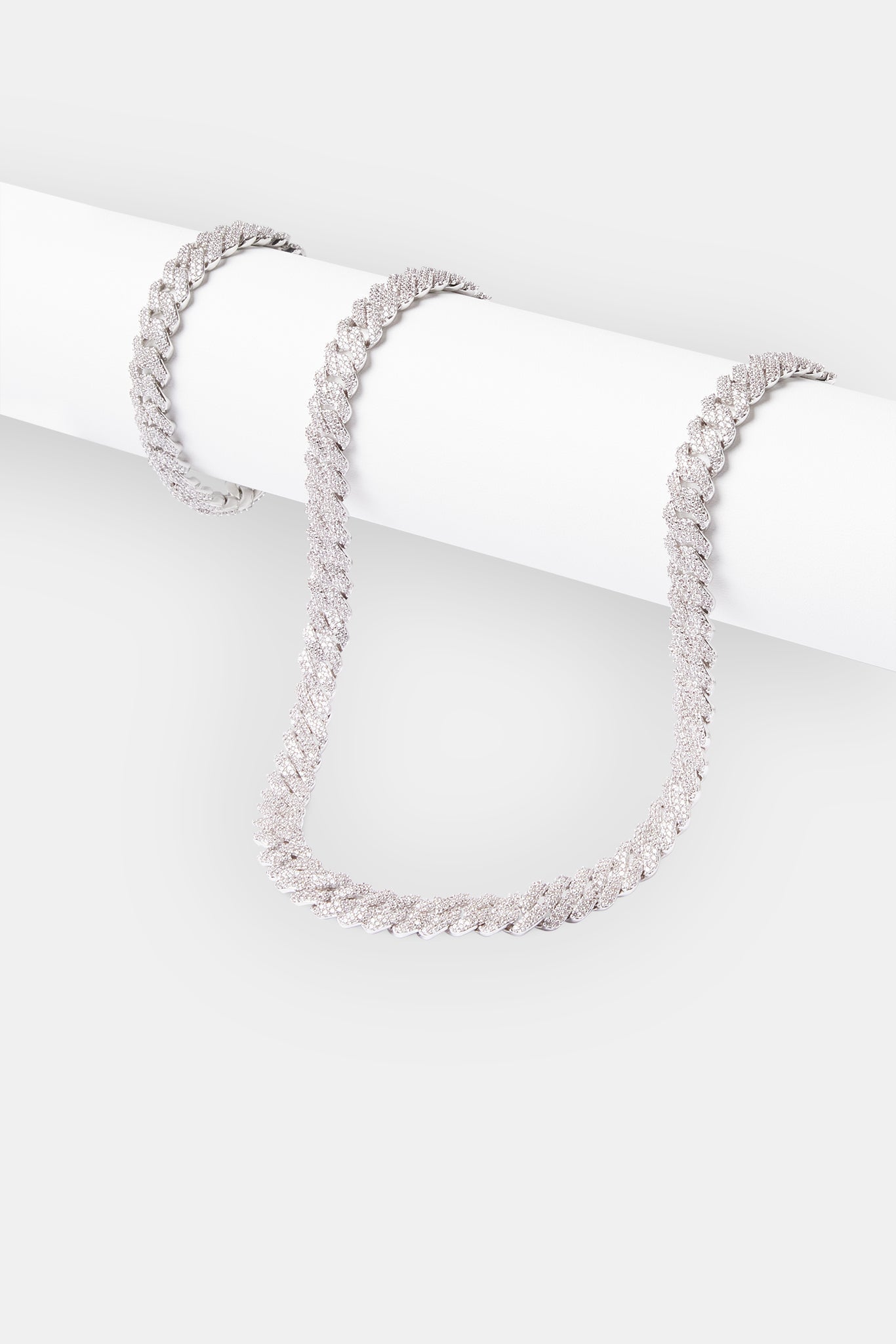 10mm Prong Cuban Chain & Bracelet - White