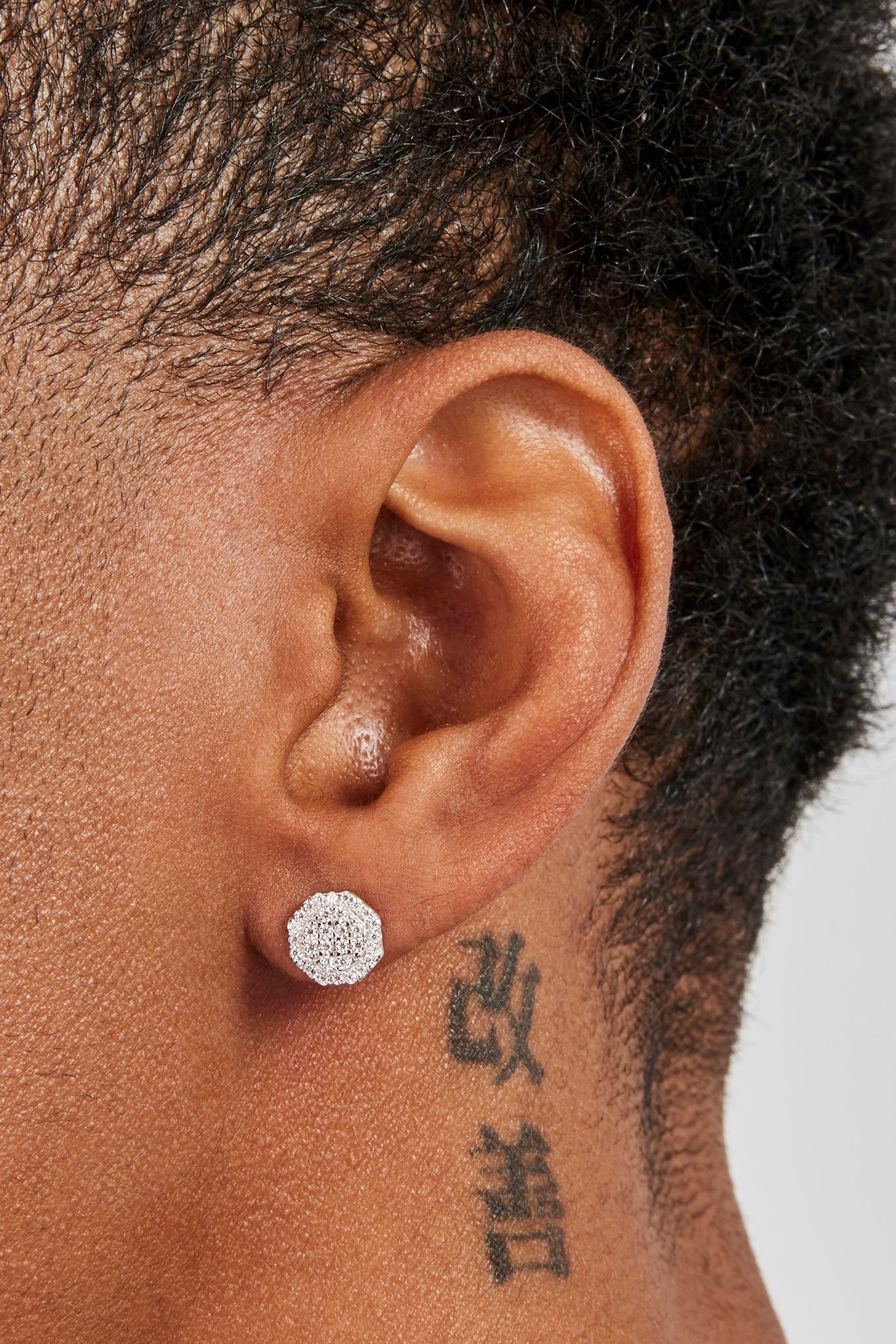 Moissanite Shape Stud Earrings - 8mm