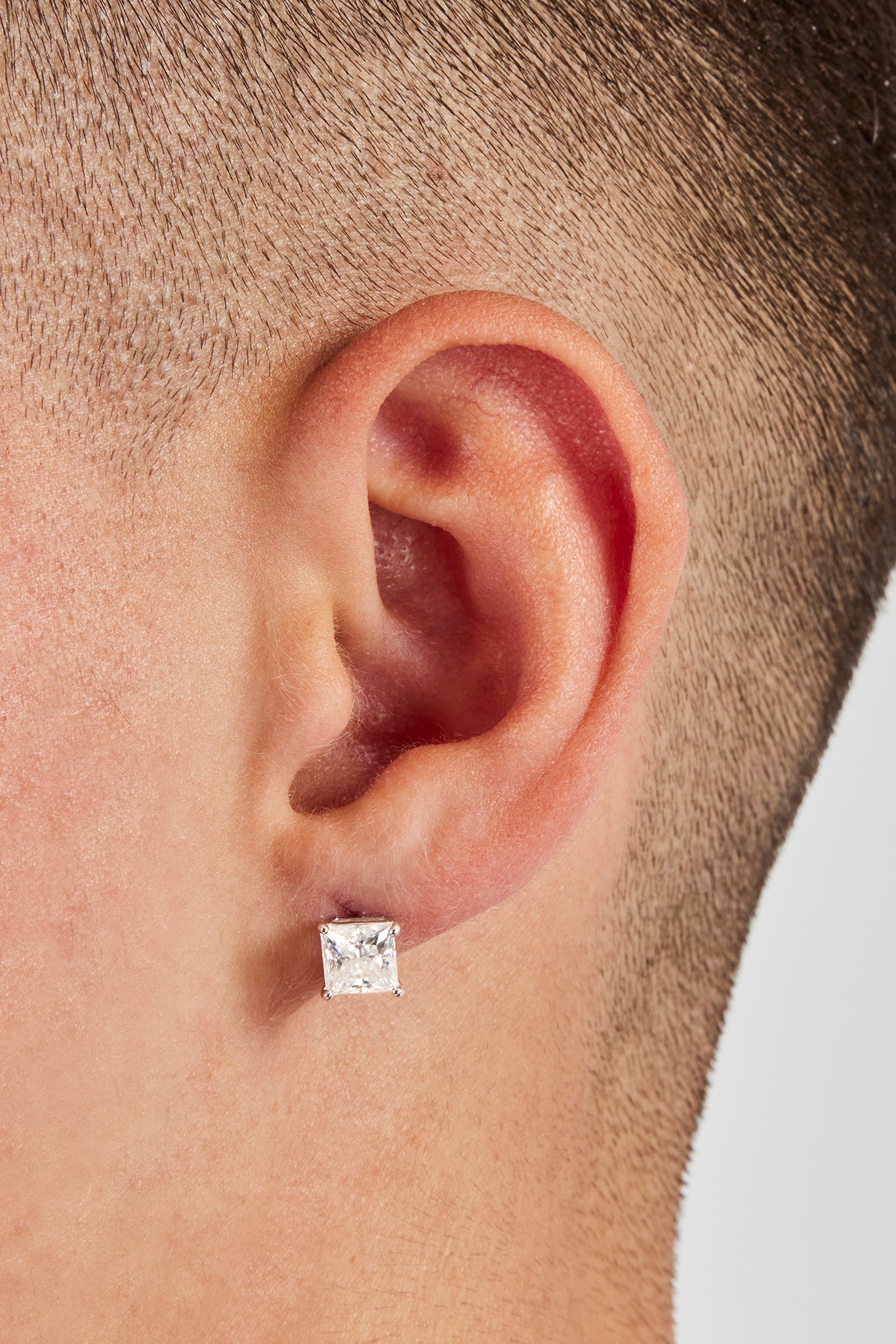 Moissanite Square Cut Stud Earrings - 6mm