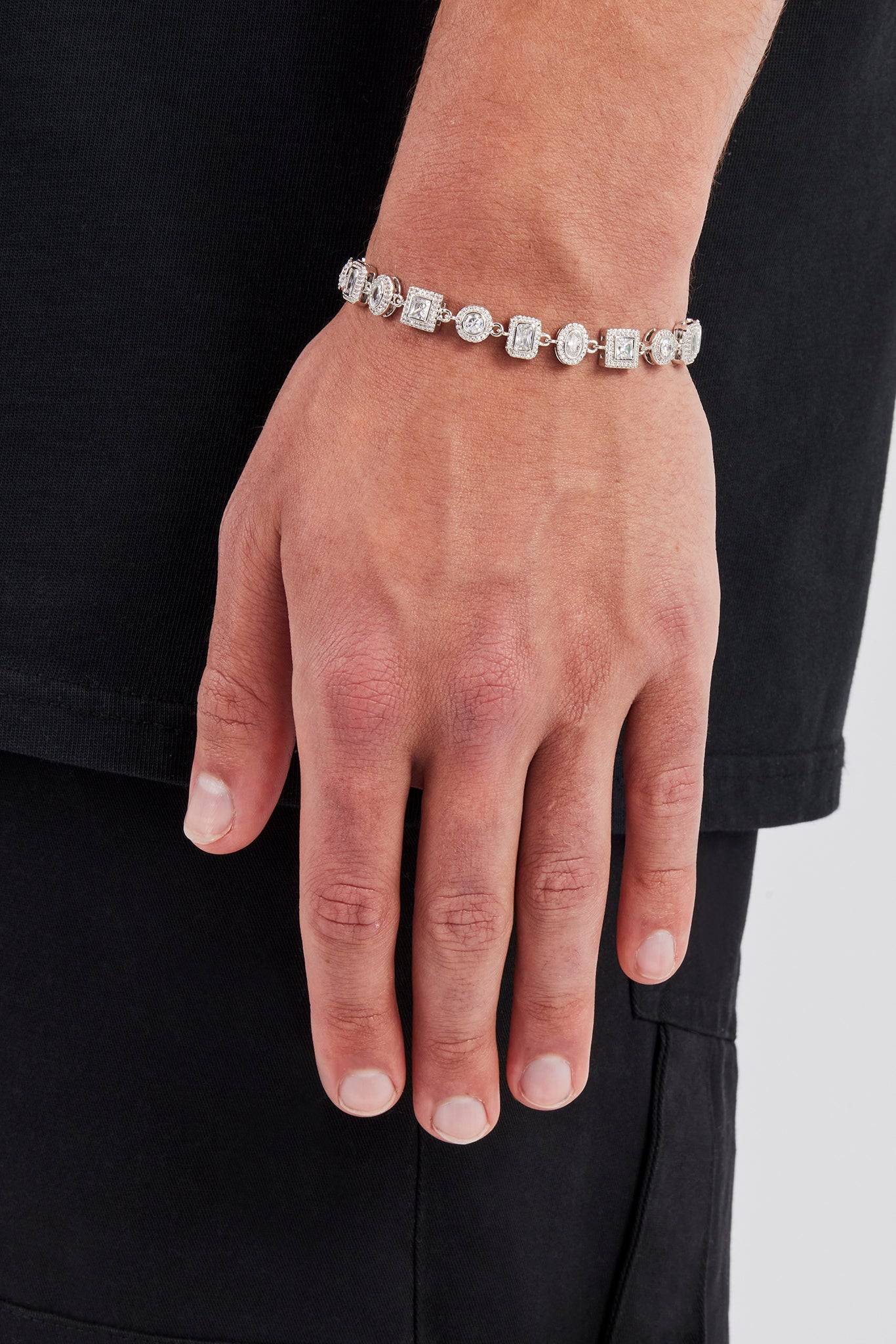 Clear Mixed Shape Cluster Bracelet - 6mm