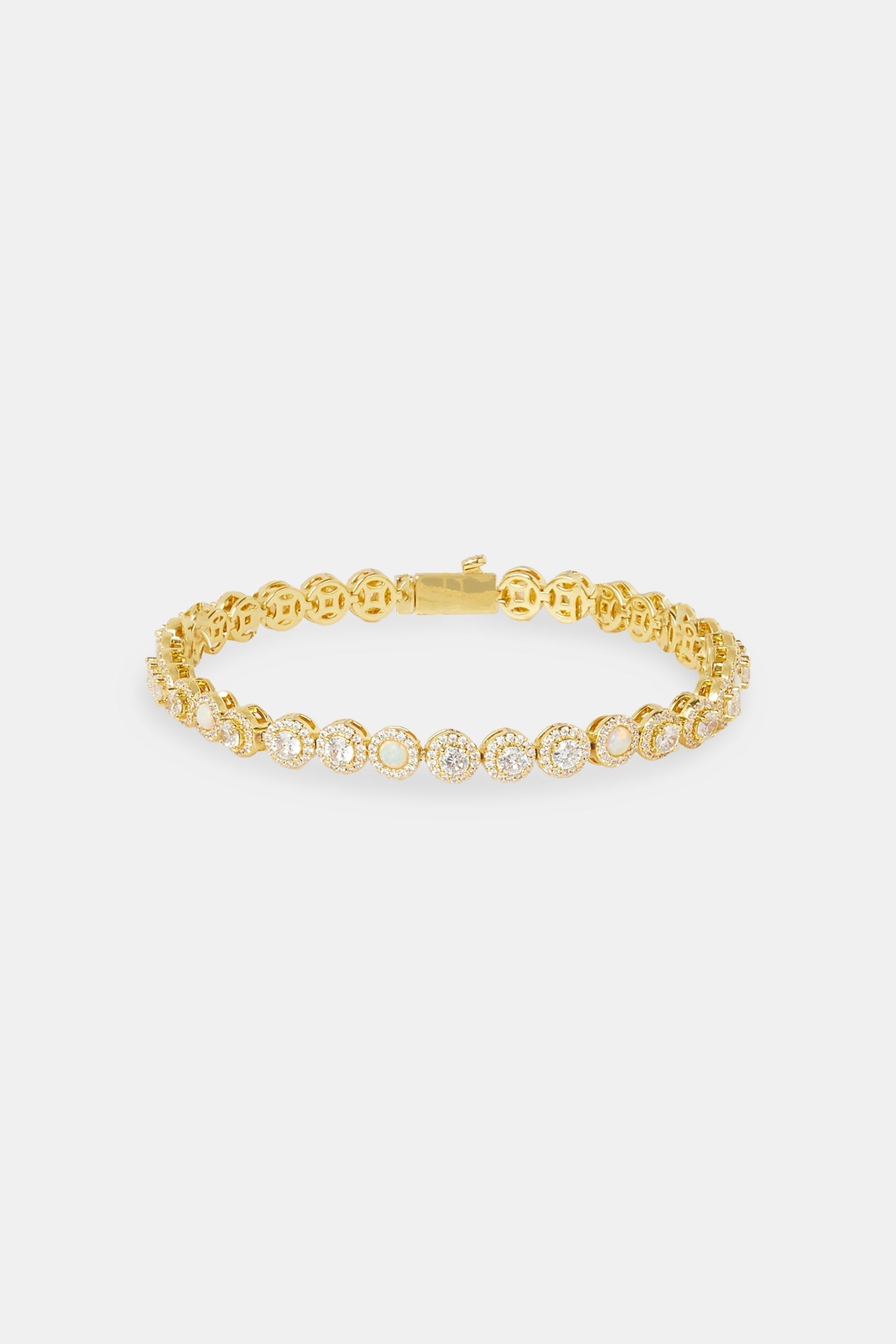 Clear CZ & Opal Bracelet - 6mm - Gold