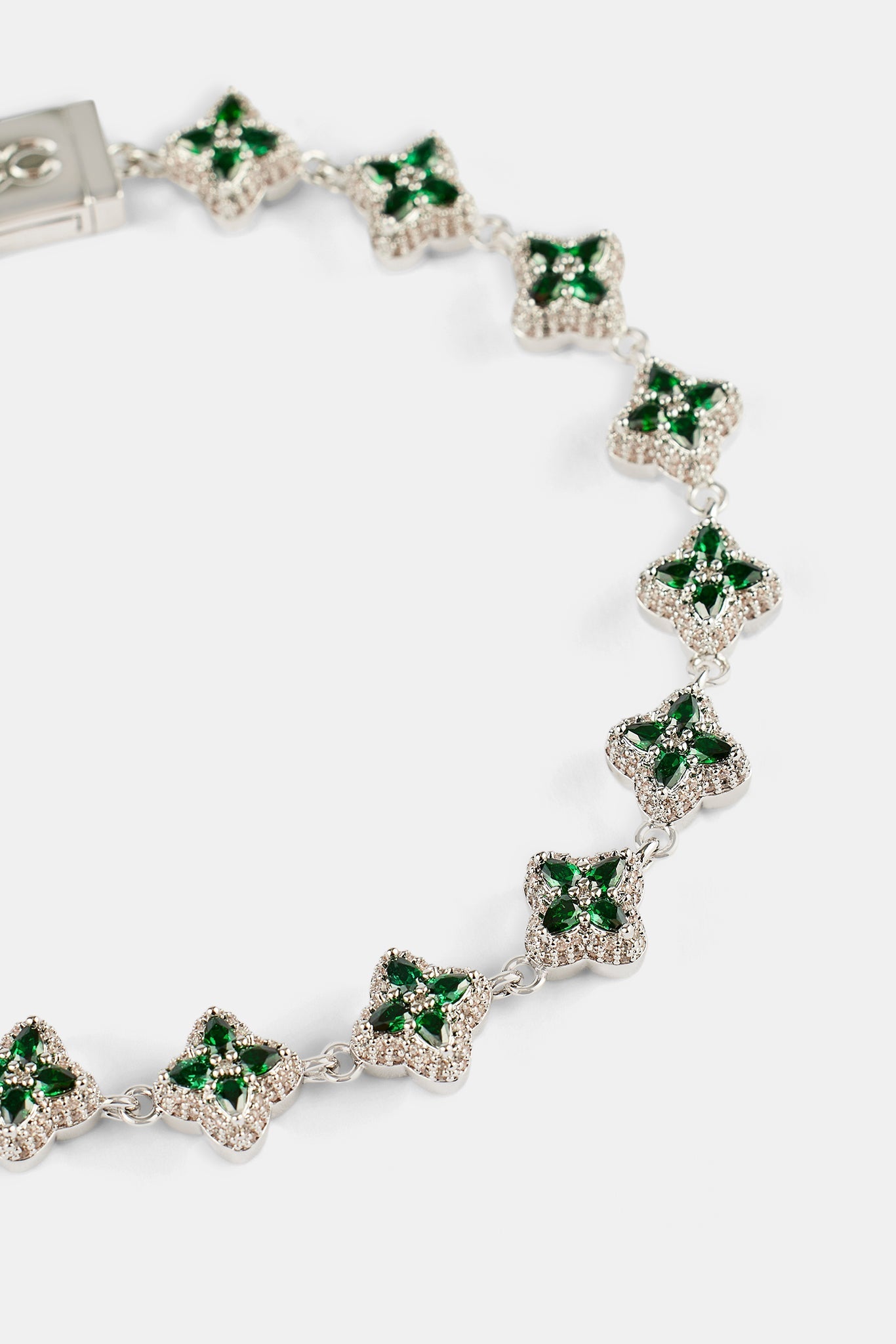 Green Baguette Motif Bracelet - 8mm