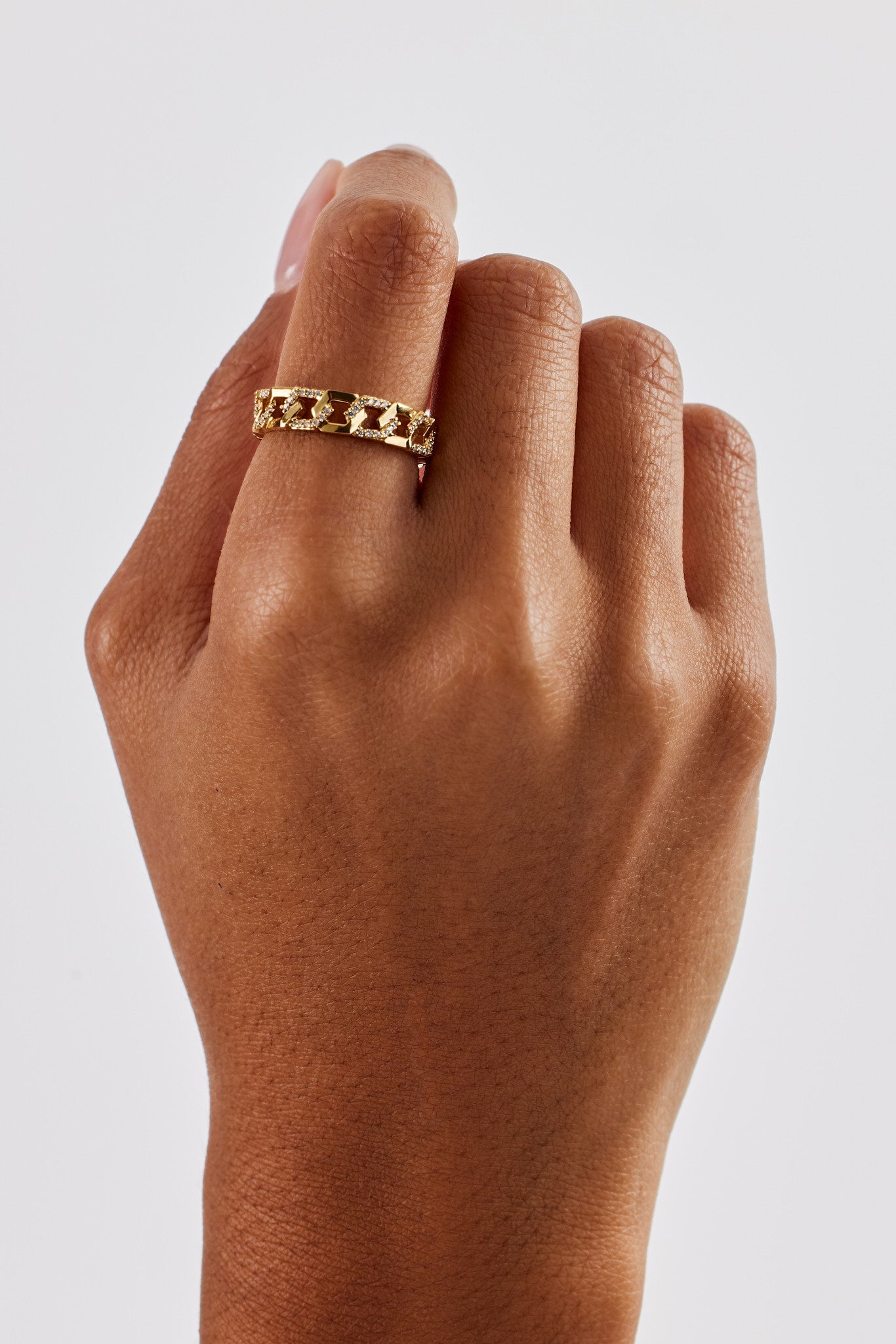 Iced and Polished Hexagon Ring - 5mm