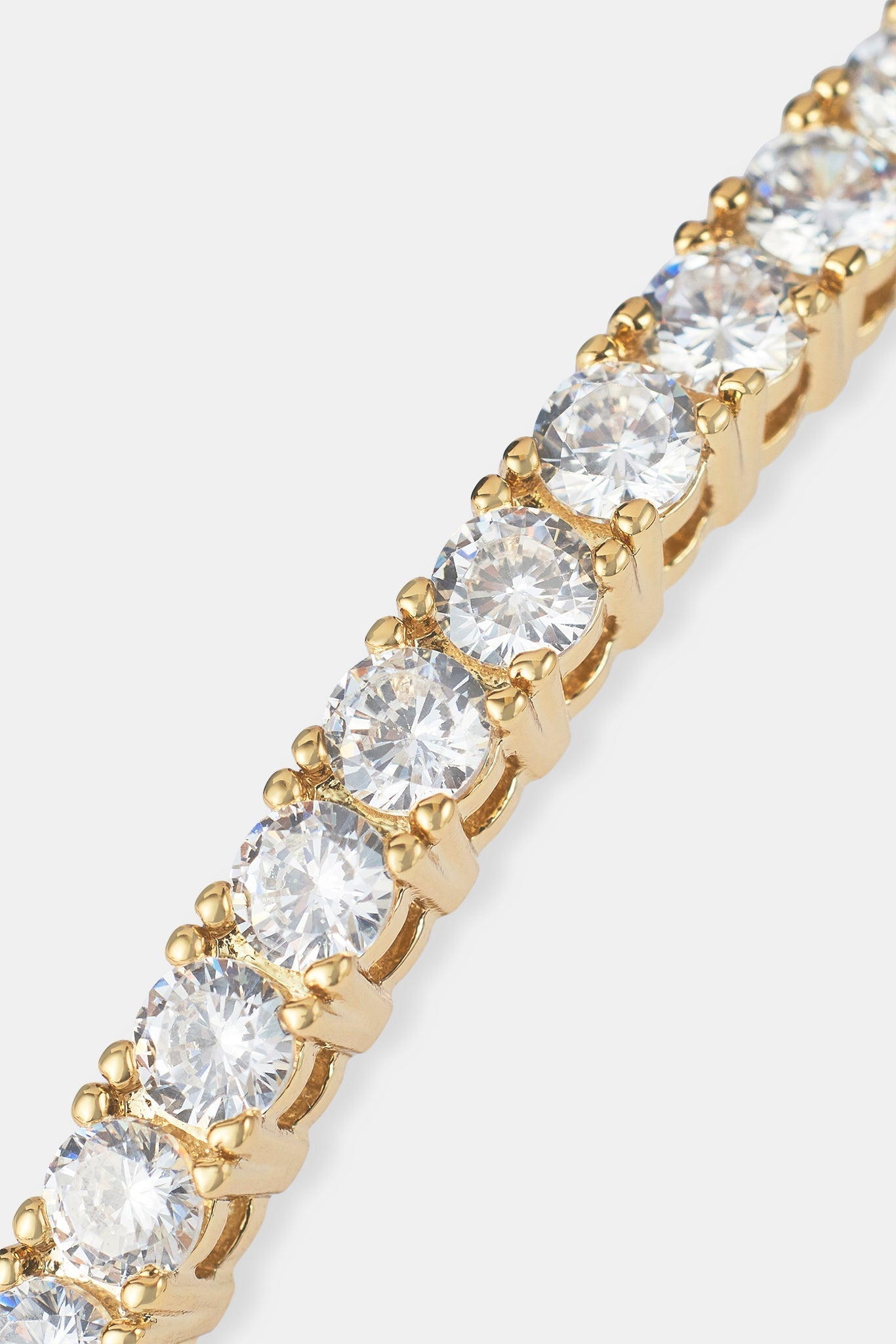 Iced Tennis Bangle - 3mm - Gold