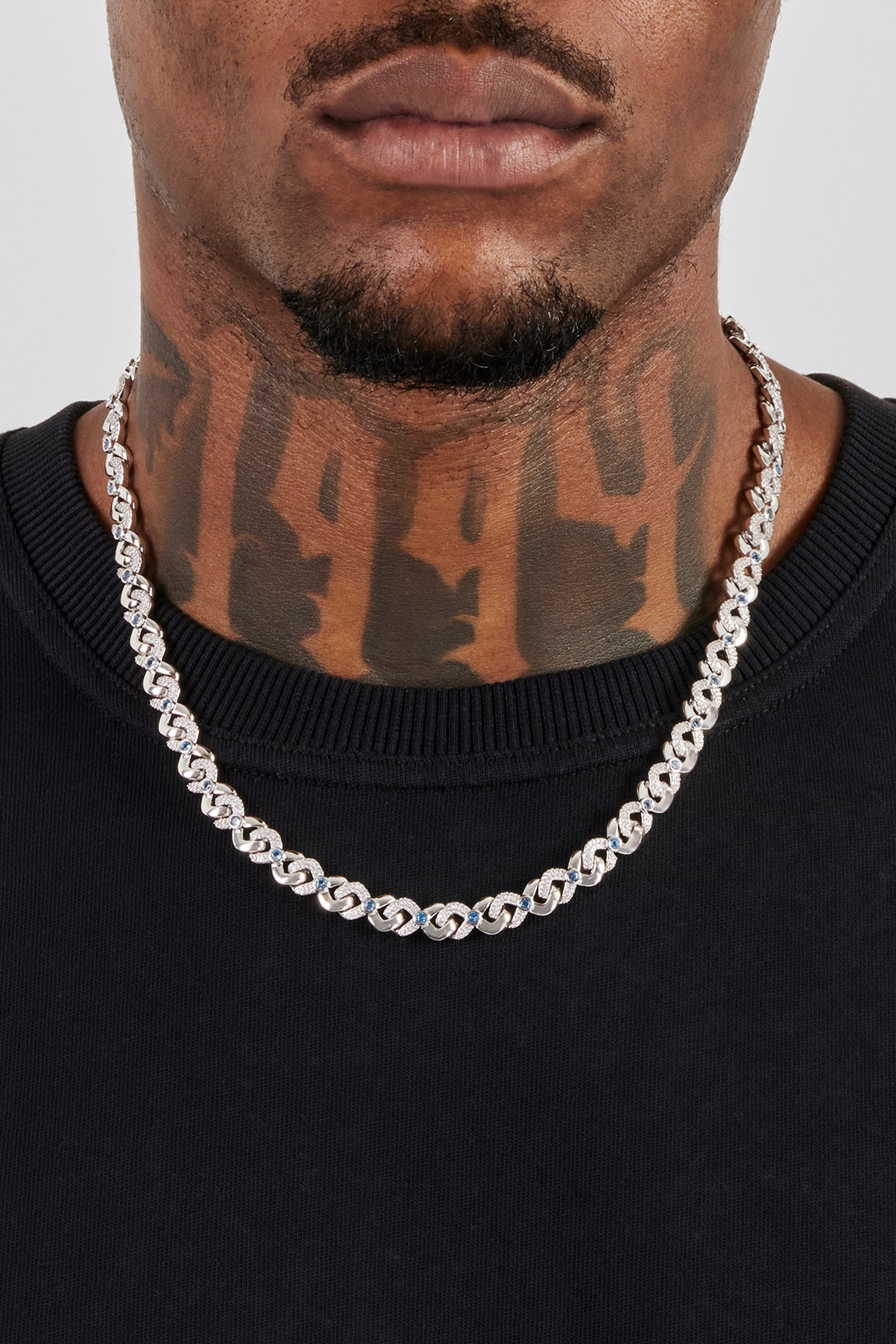 Iced Blue Stone Infinity Chain - 6mm