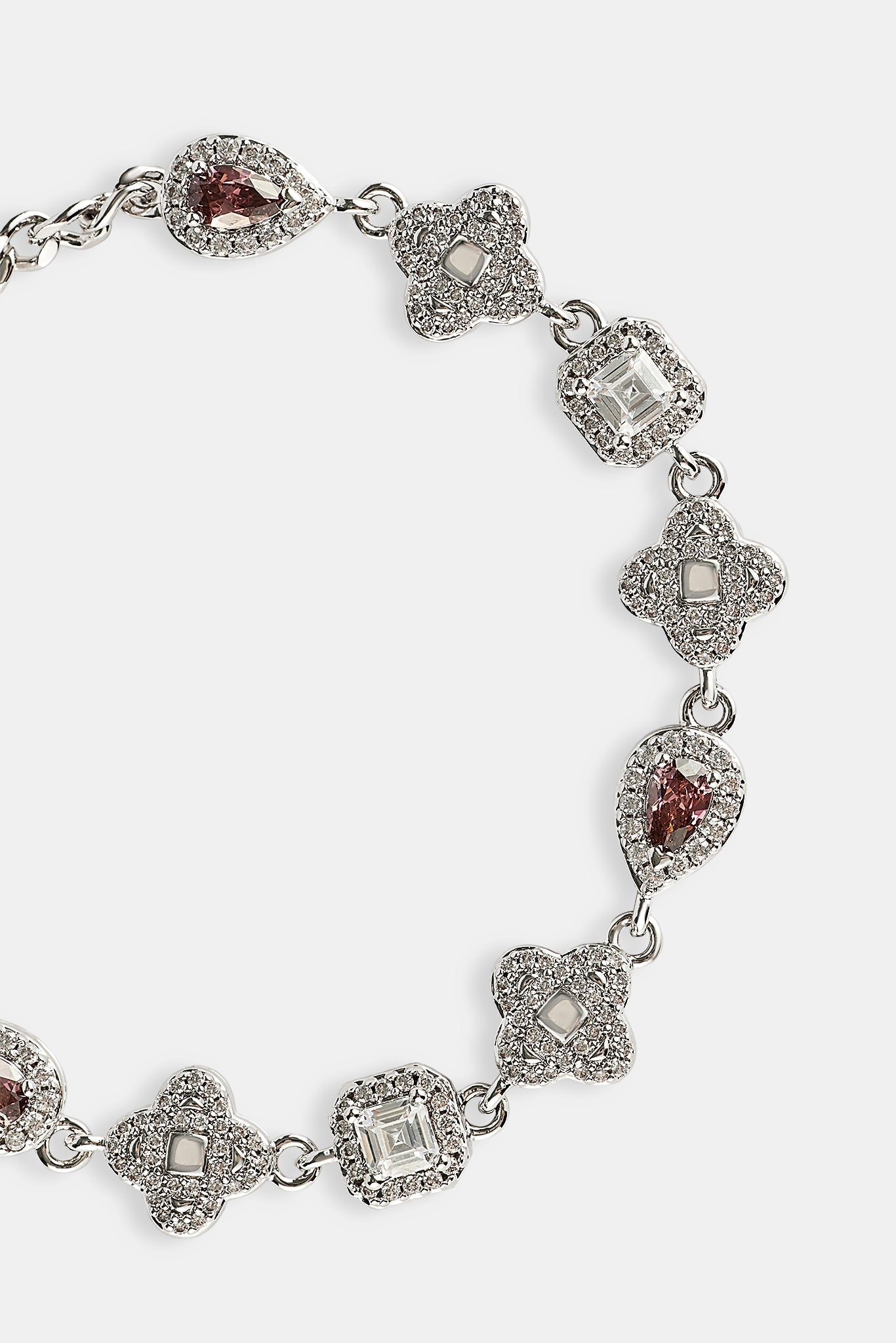 Iced Pink Multi Gemstone Cuban Bracelet - 3mm