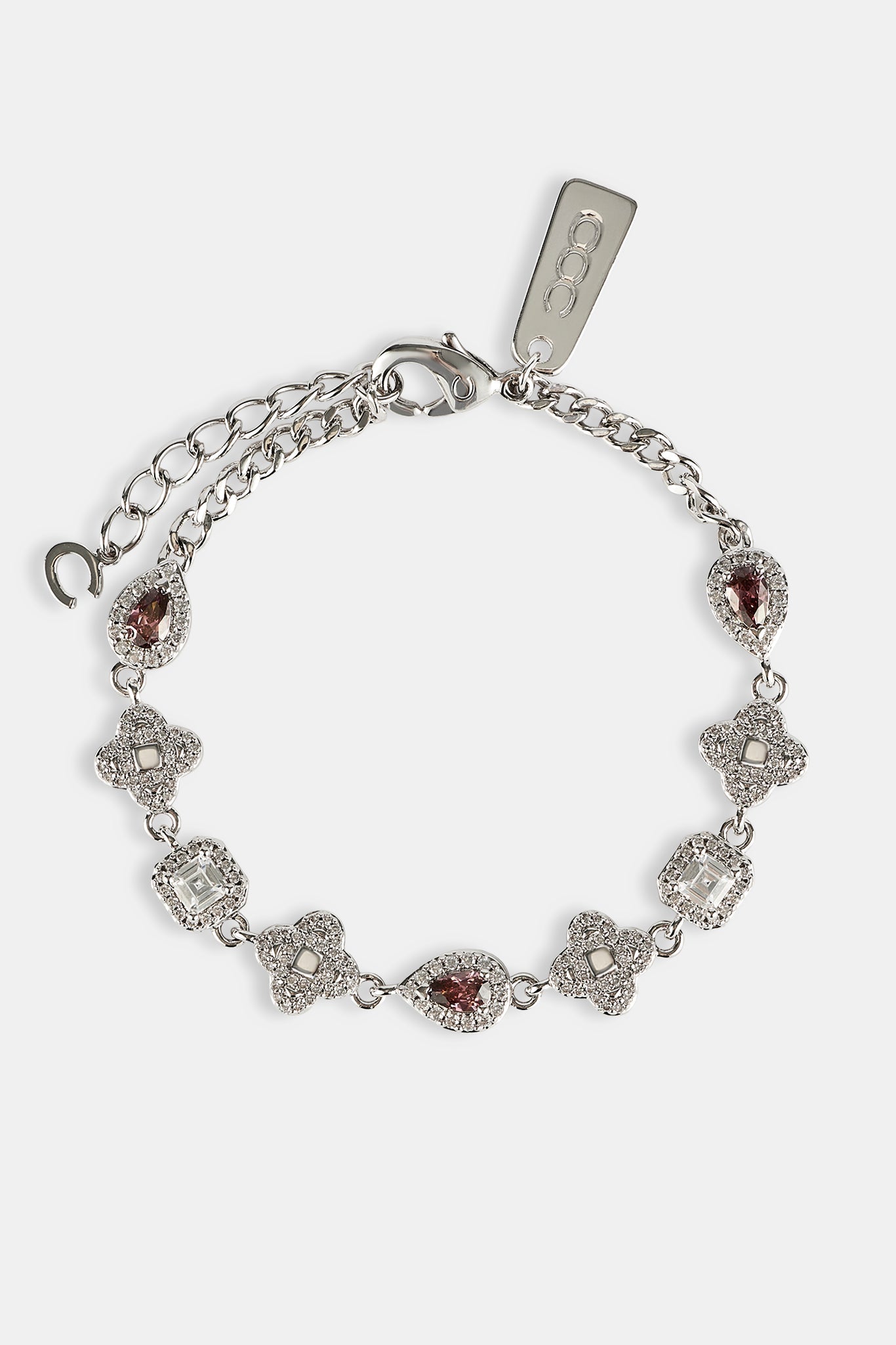 Iced Pink Multi Gemstone Cuban Bracelet - 3mm