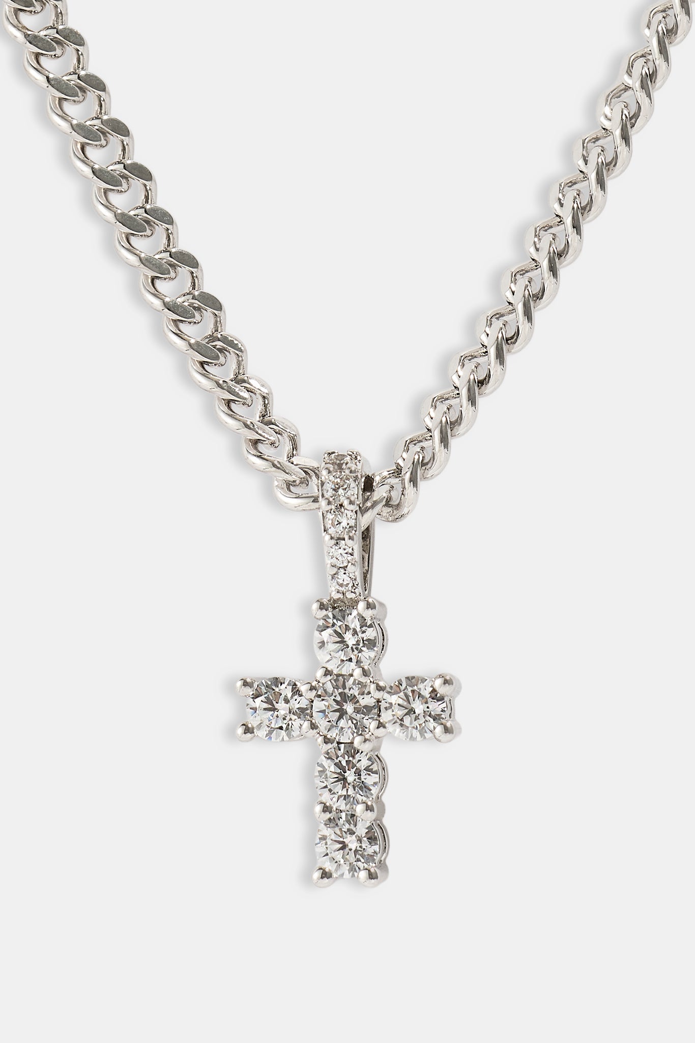 Micro Iced Cross Cuban Necklace - 10mm