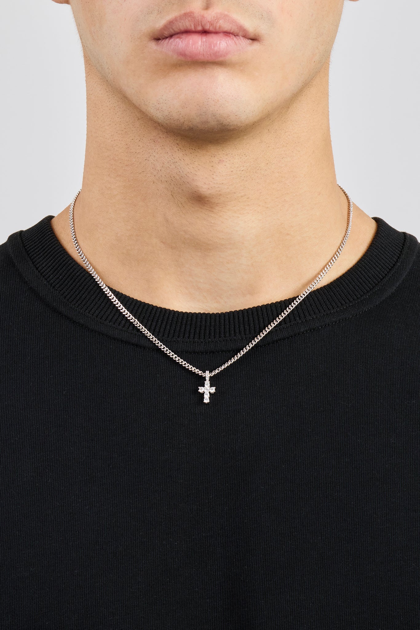 Micro Iced Cross Cuban Necklace - 10mm