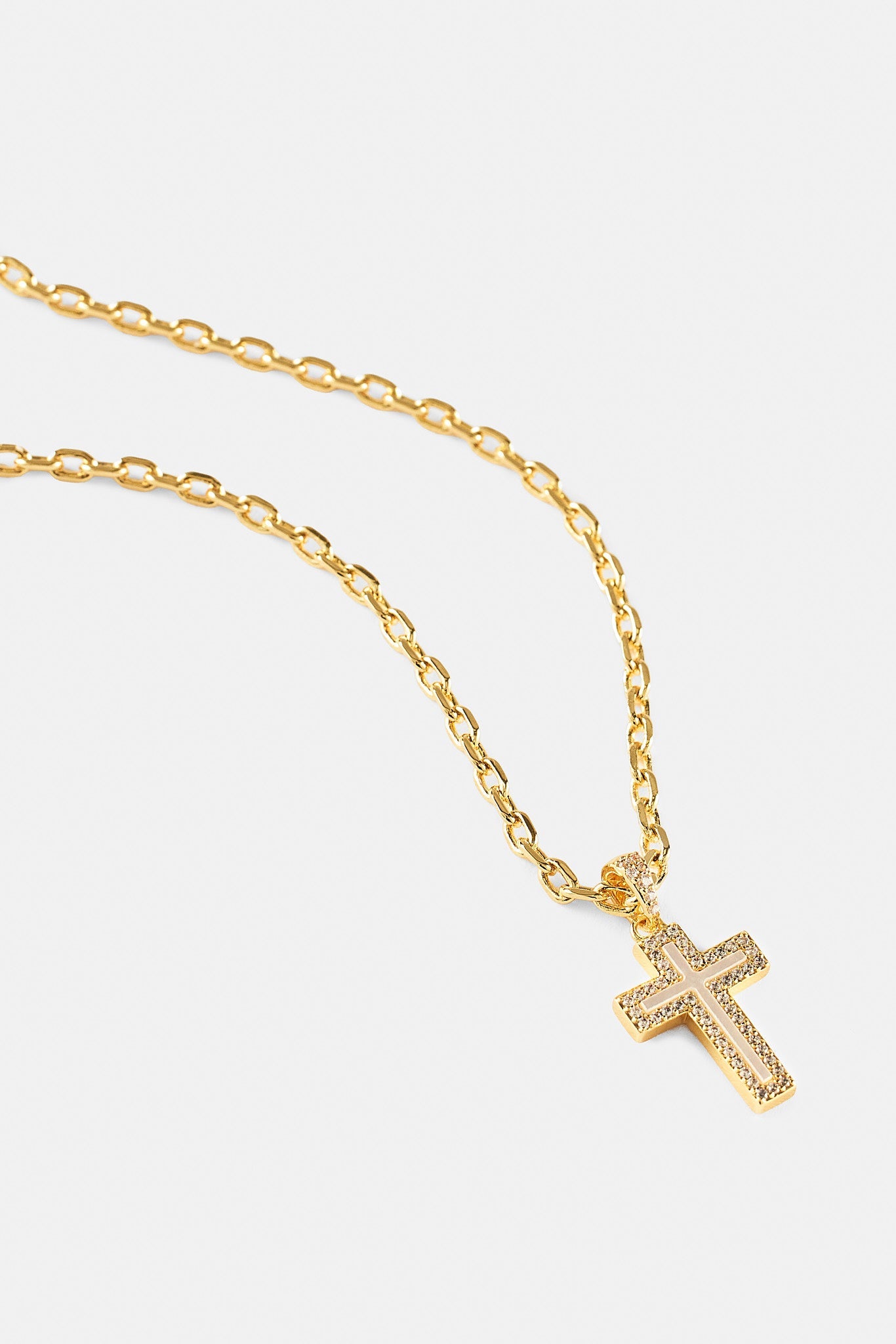 Mother Of Pearl Cross Necklace - 15mm