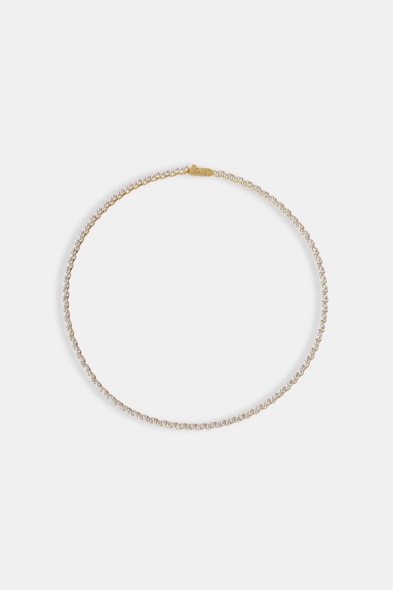Mixed Square Stone Tennis Chain - 3mm - Gold