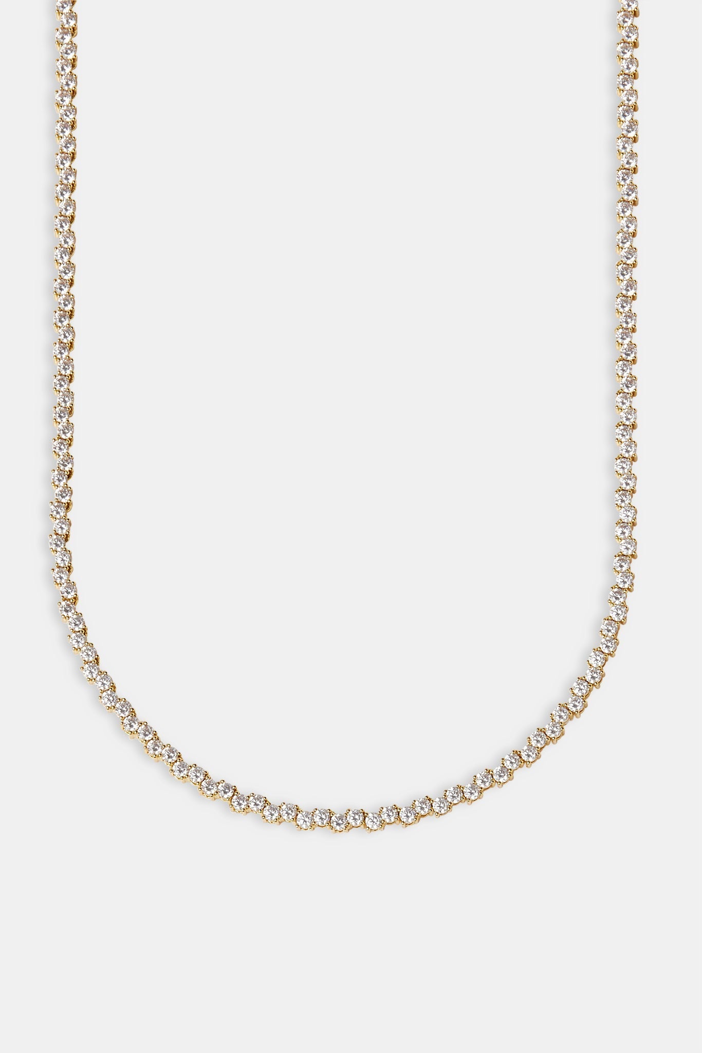 Mixed Square Stone Tennis Chain - 3mm - Gold