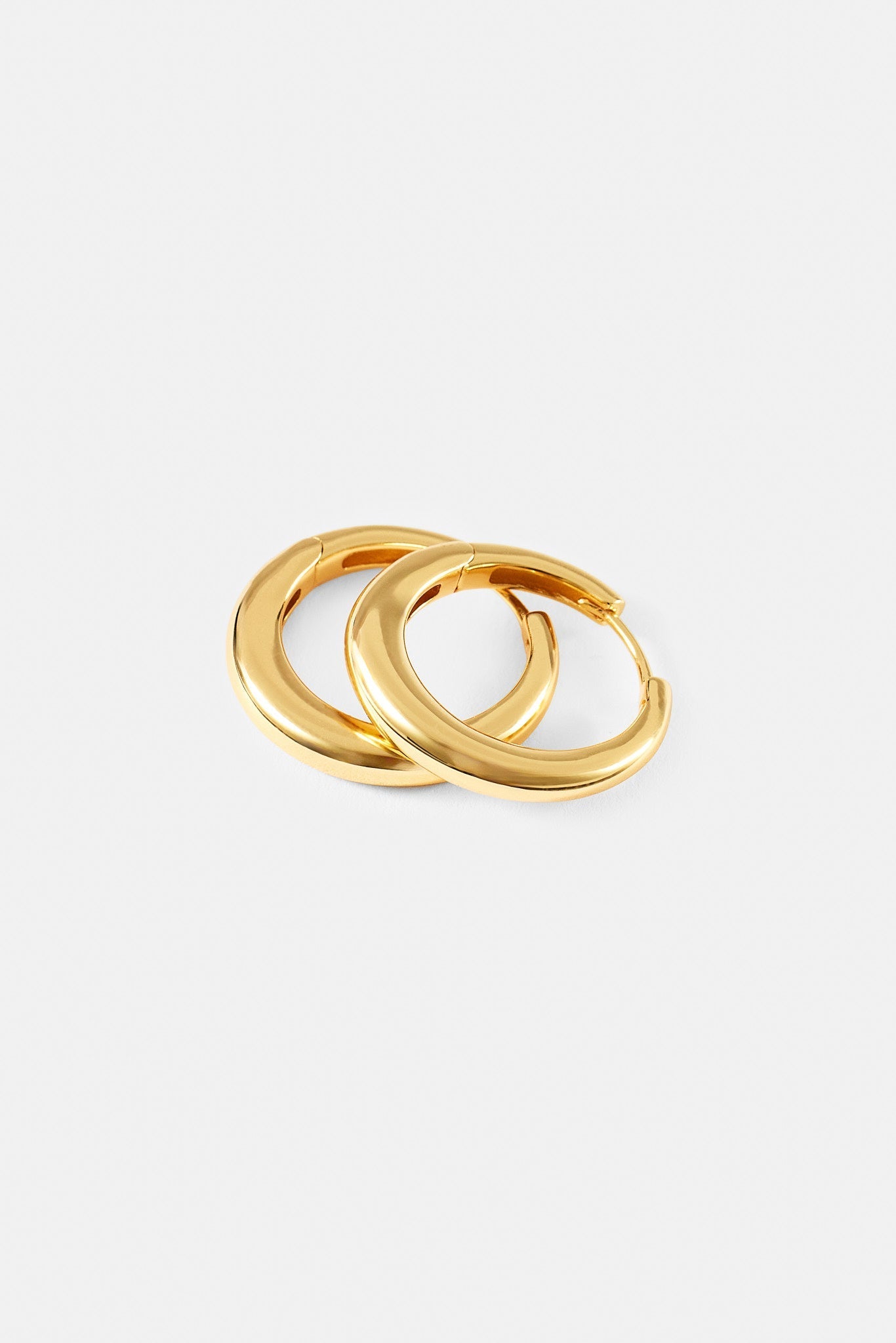 Polished Drop Hoop Earrings - 20mm