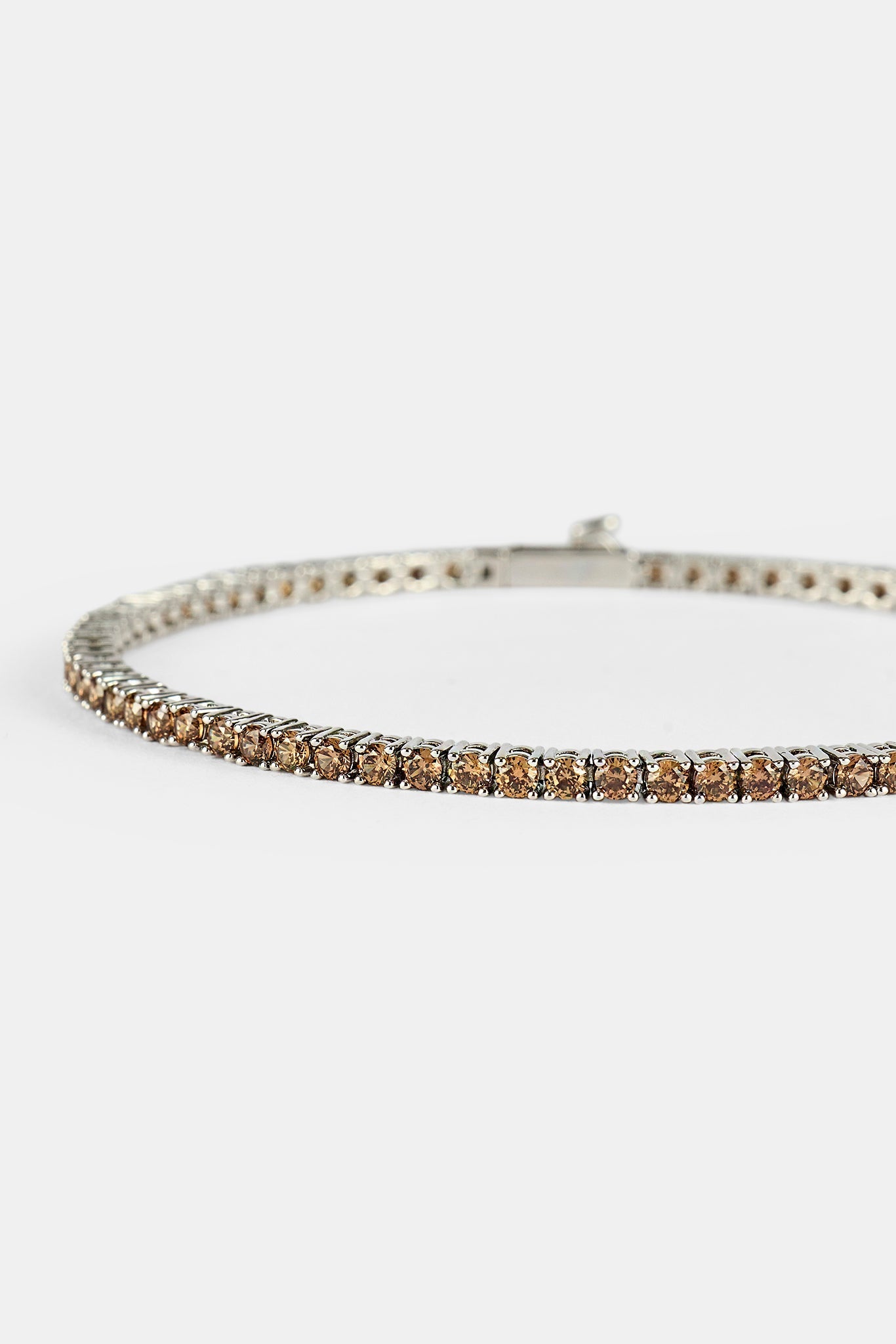 Coffee Tennis Bracelet - 2.5mm - White