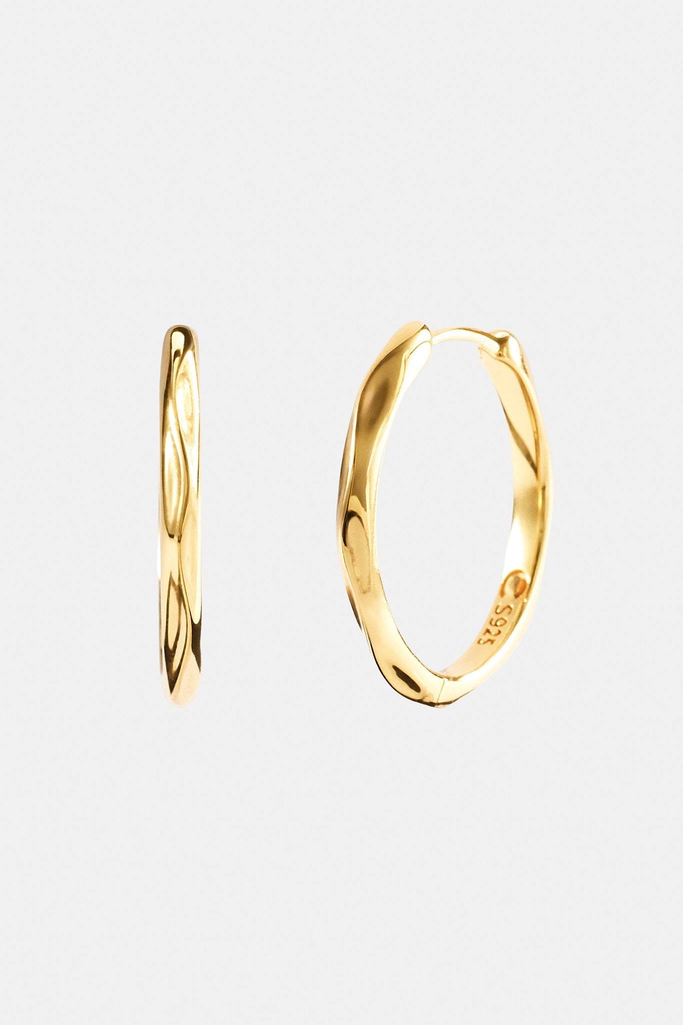 Textured Hoop Earrings - 20mm