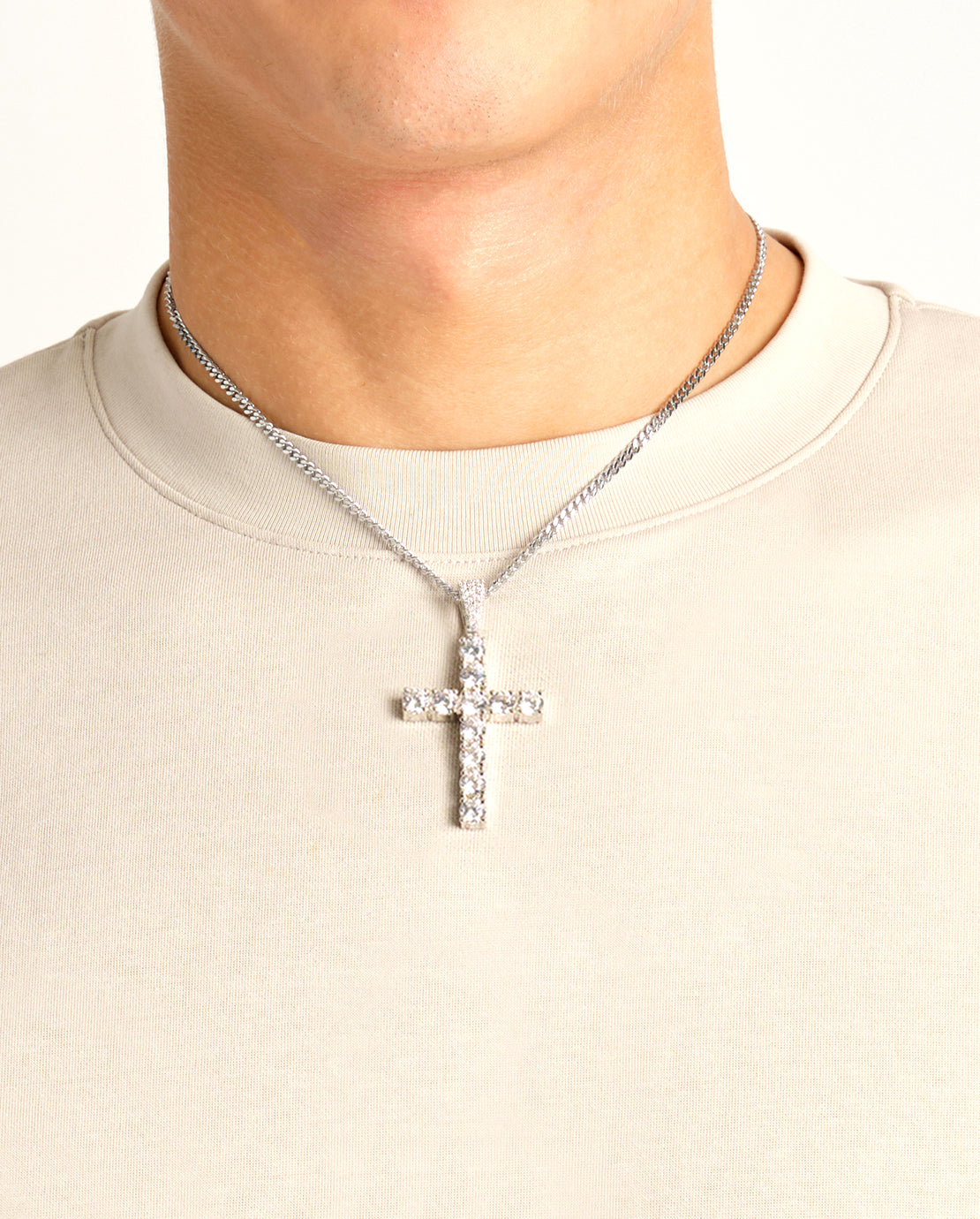 Iced Cross Pendant - 30mm