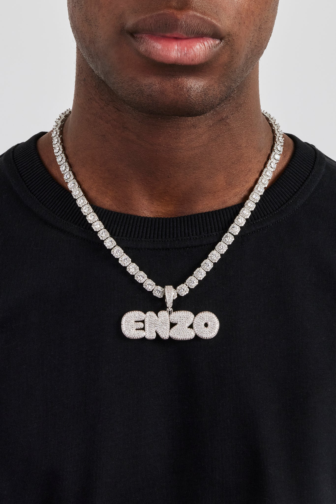 Iced Bubble Font Letter Pendant - 20mm