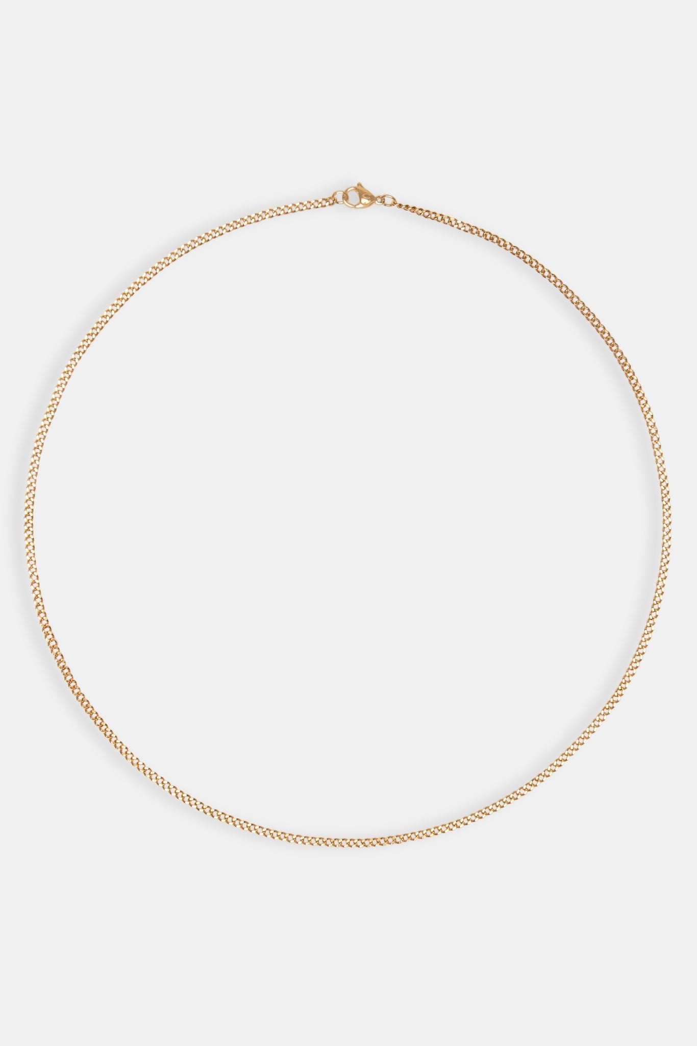 Womens 2.5mm Micro Cuban Chain - Gold