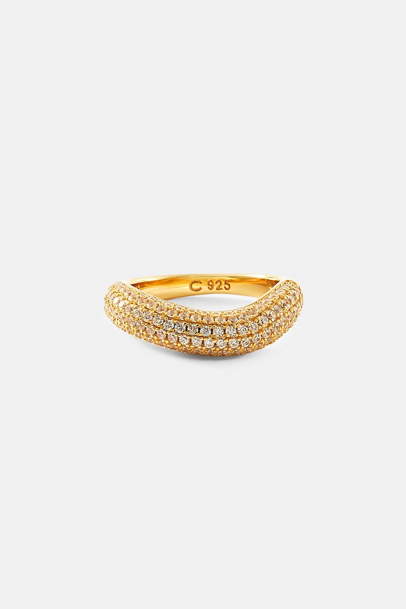 Iced Asymmetrical Band Ring - 5mm