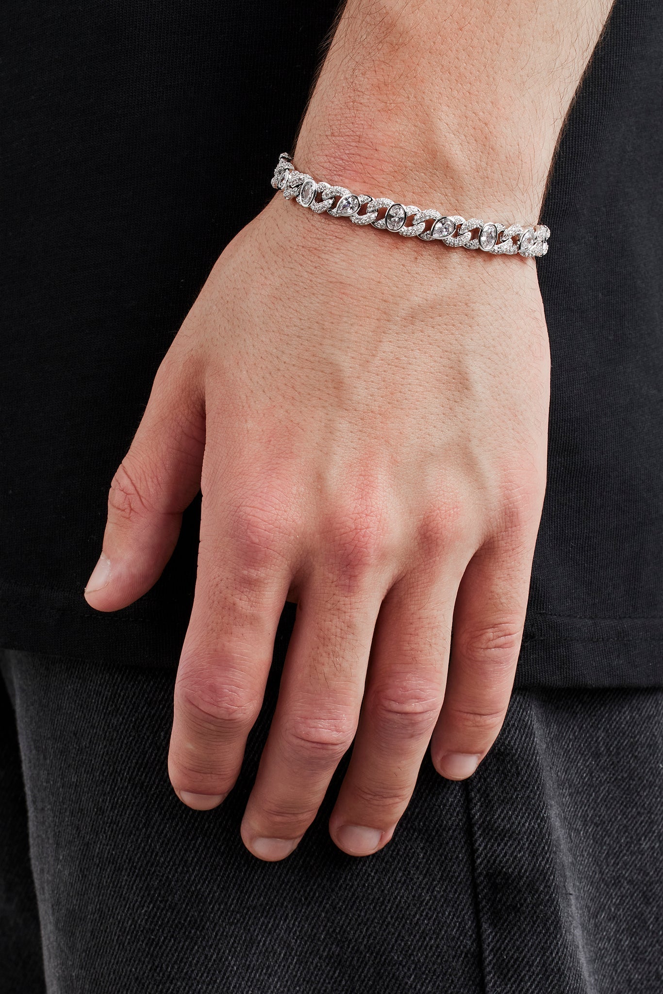 Iced Cuban Gemstone Link Bracelet - 8mm