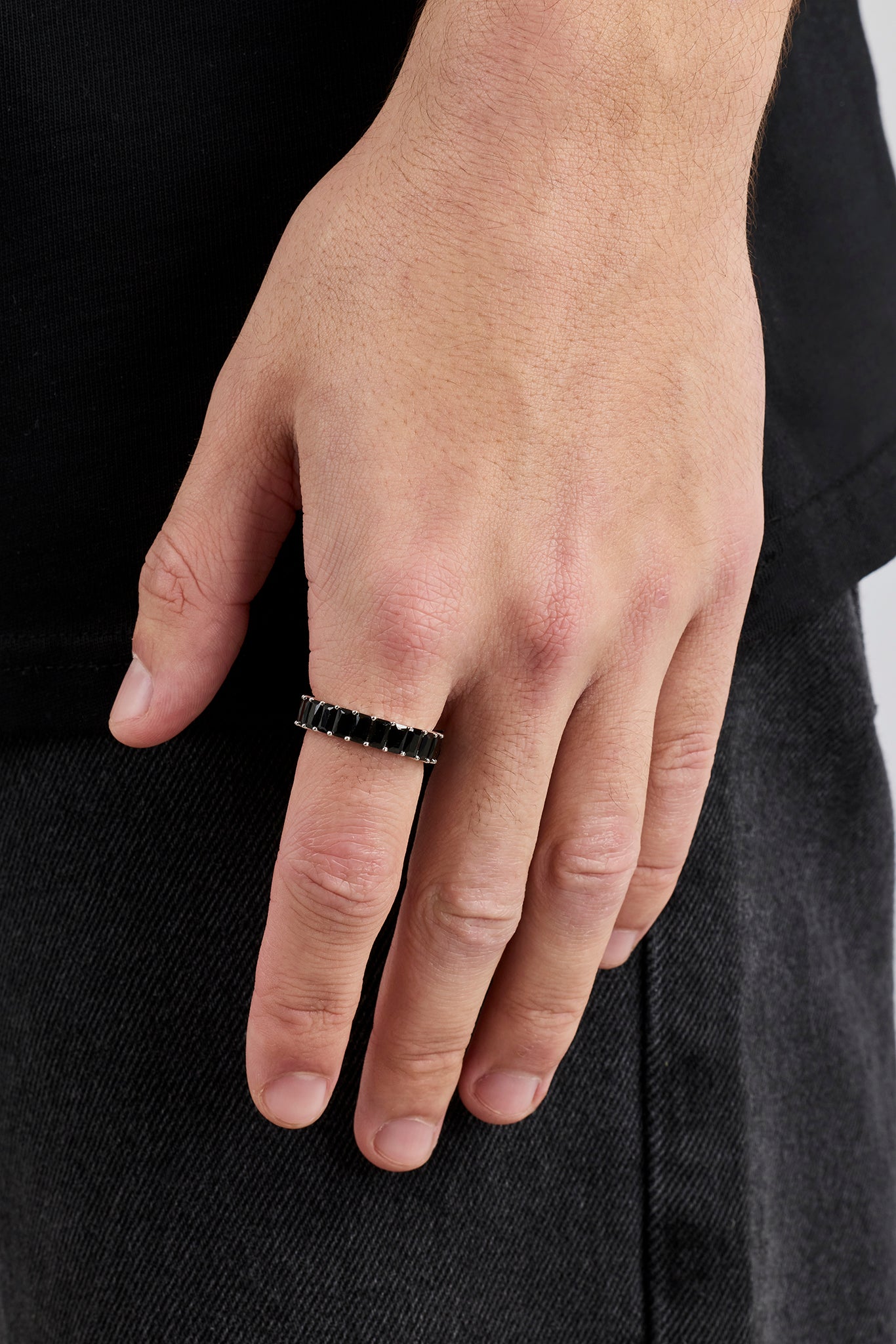 Iced Black Tennis Ring - 5mm