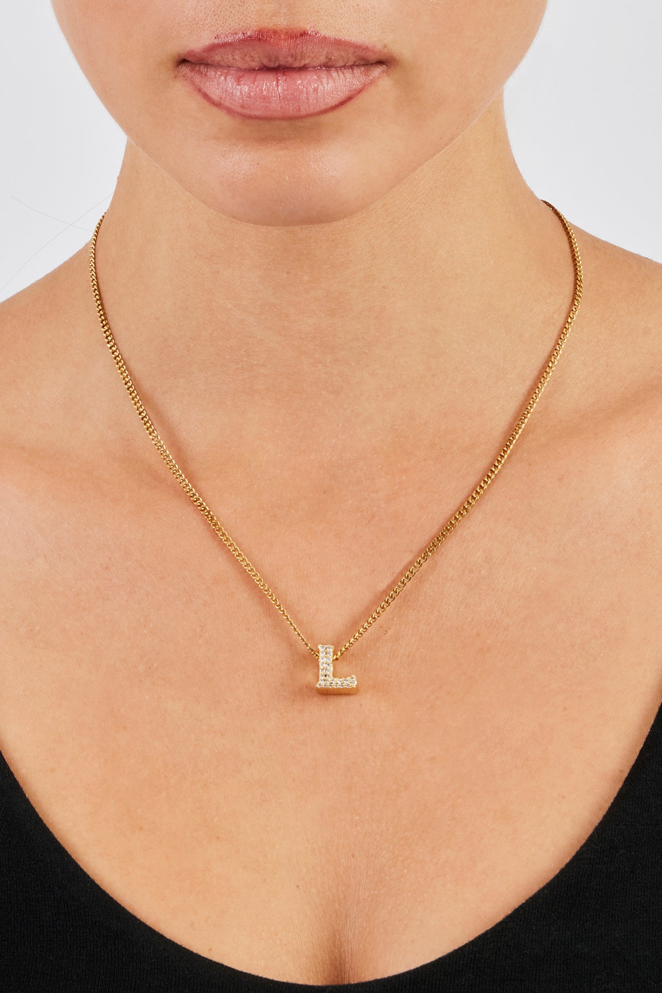 Iced Letter Pendant - 12mm