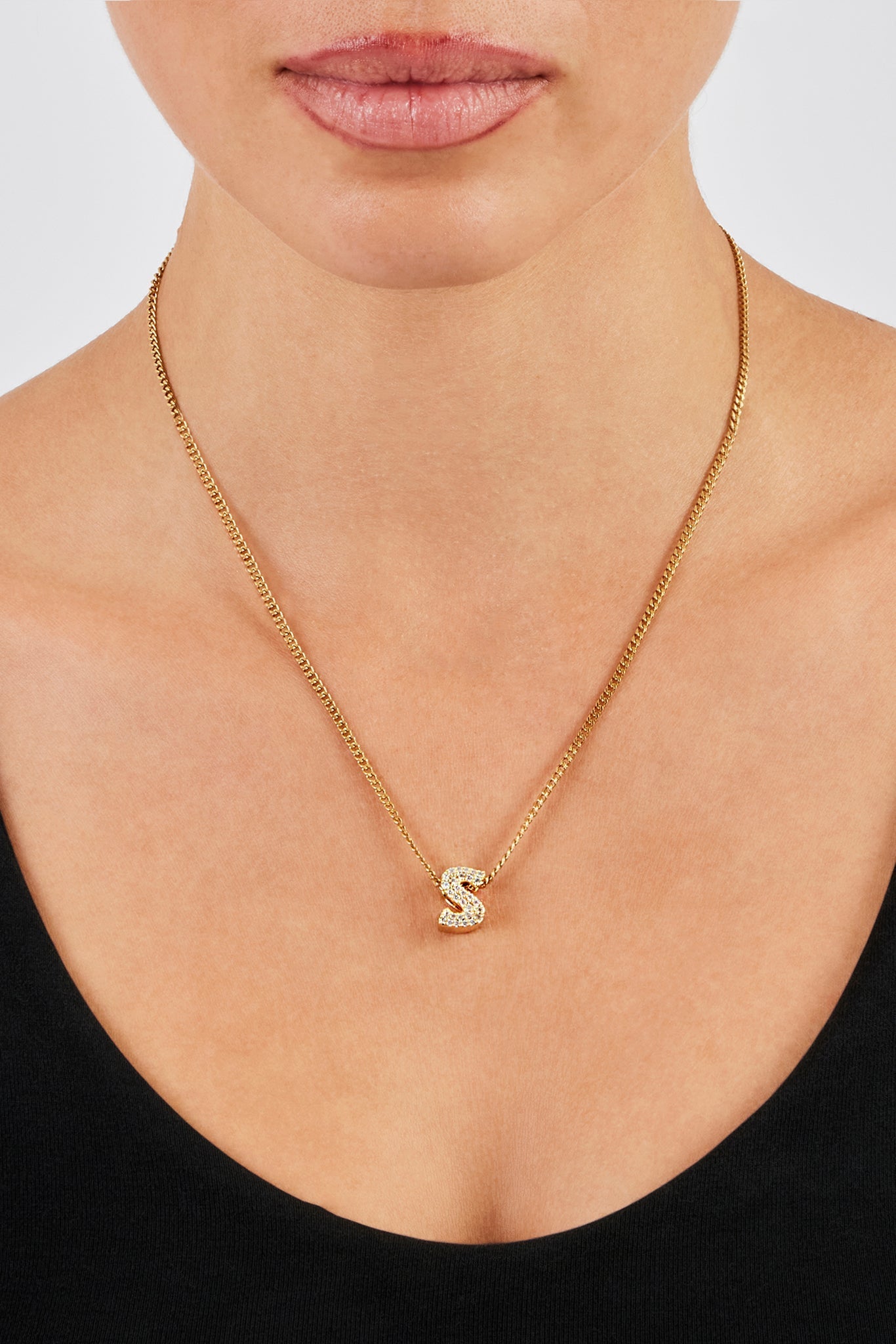 Iced Letter Pendant - 12mm