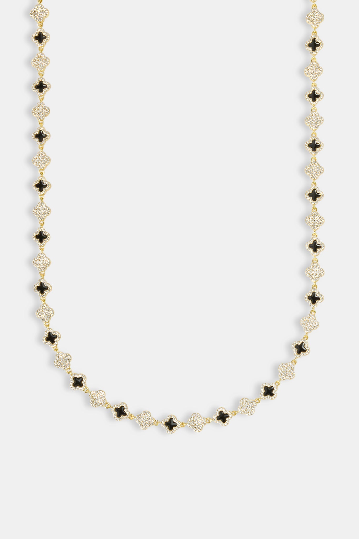 Iced & Black Enamel Motif Chain - 8mm