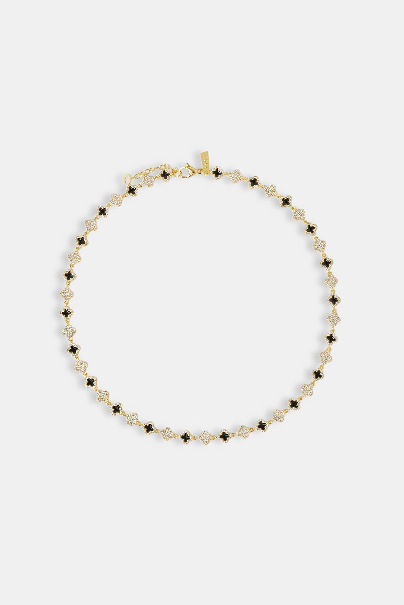 Iced & Black Enamel Motif Chain - 8mm