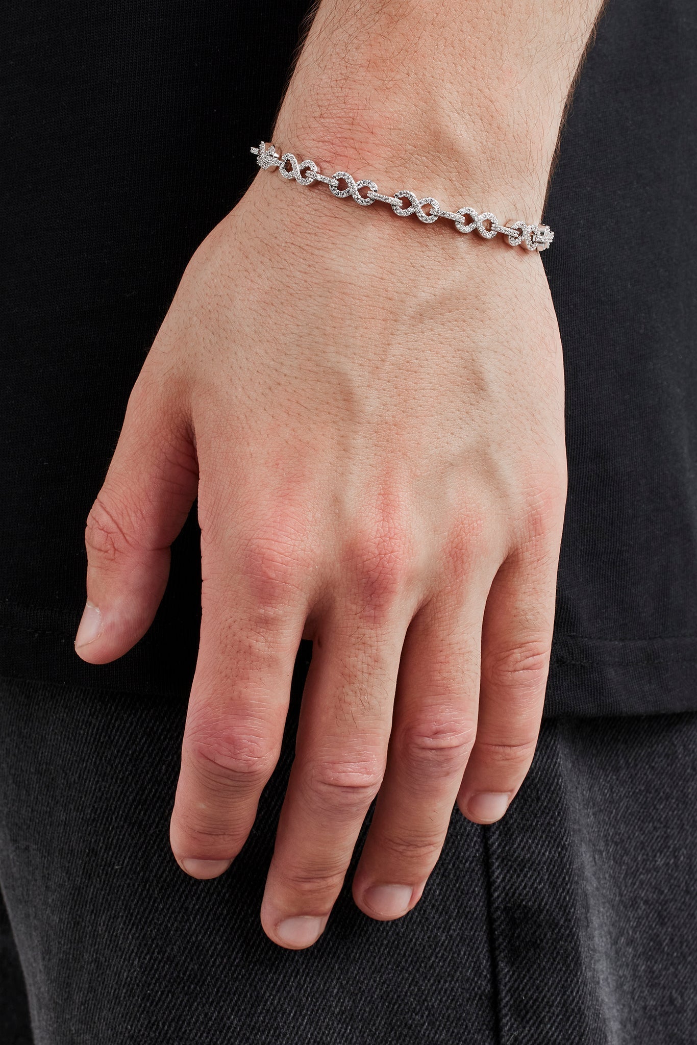 Iced Infinity Link Bracelet - 6mm