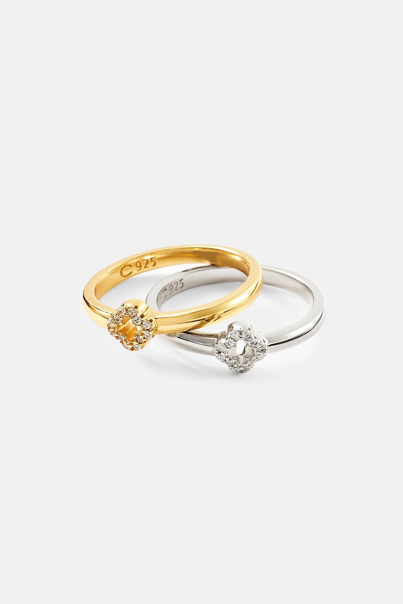 Iced Motif Outline Band Ring - 6mm