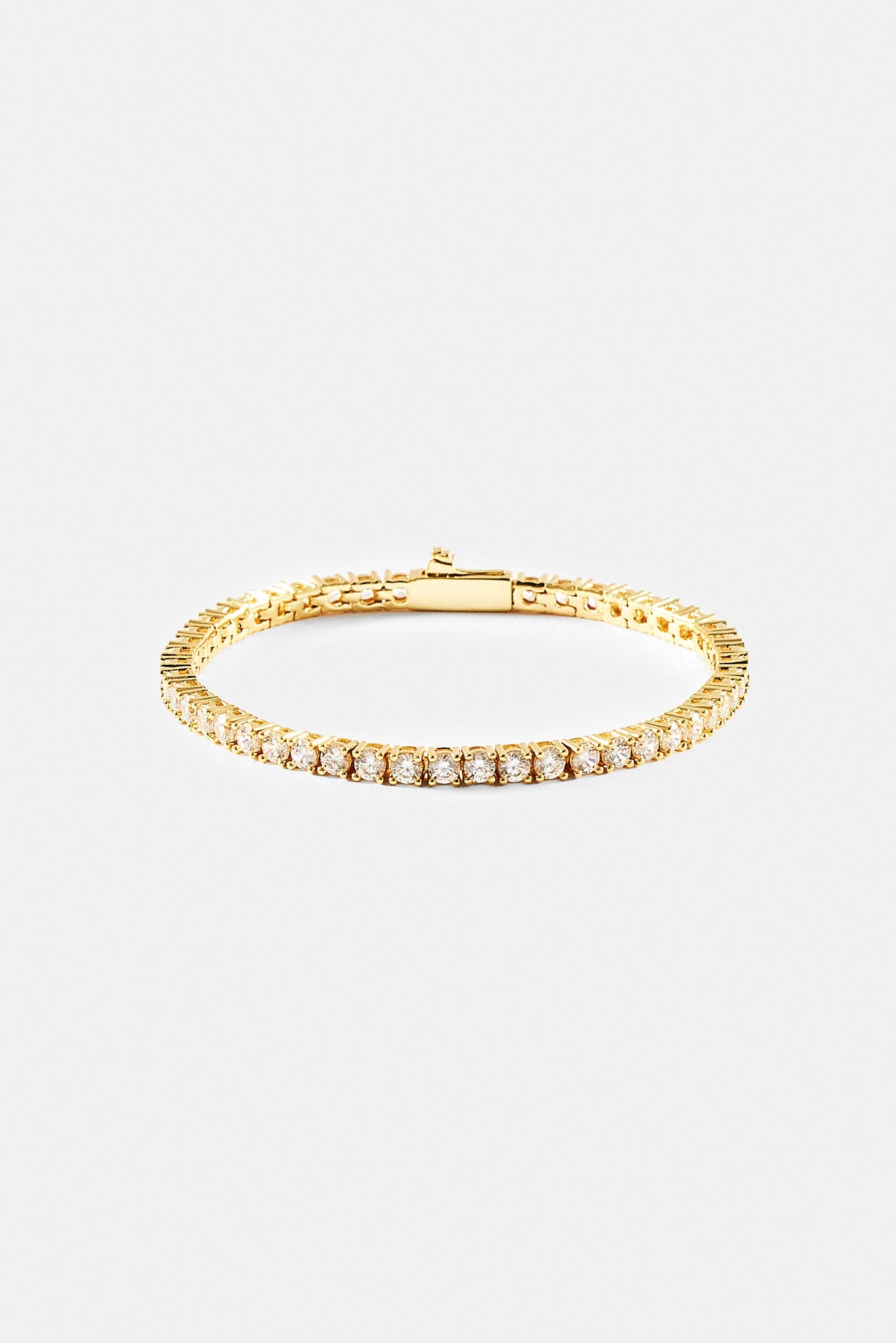 Womens 3mm Tennis Bracelet - Gold