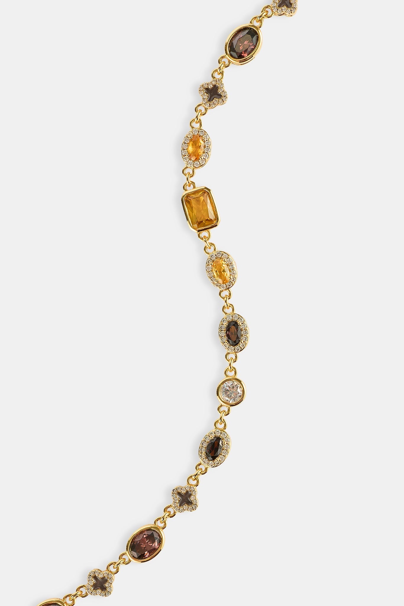 Chocolate Motif Multi Gemstone Chain - 6mm