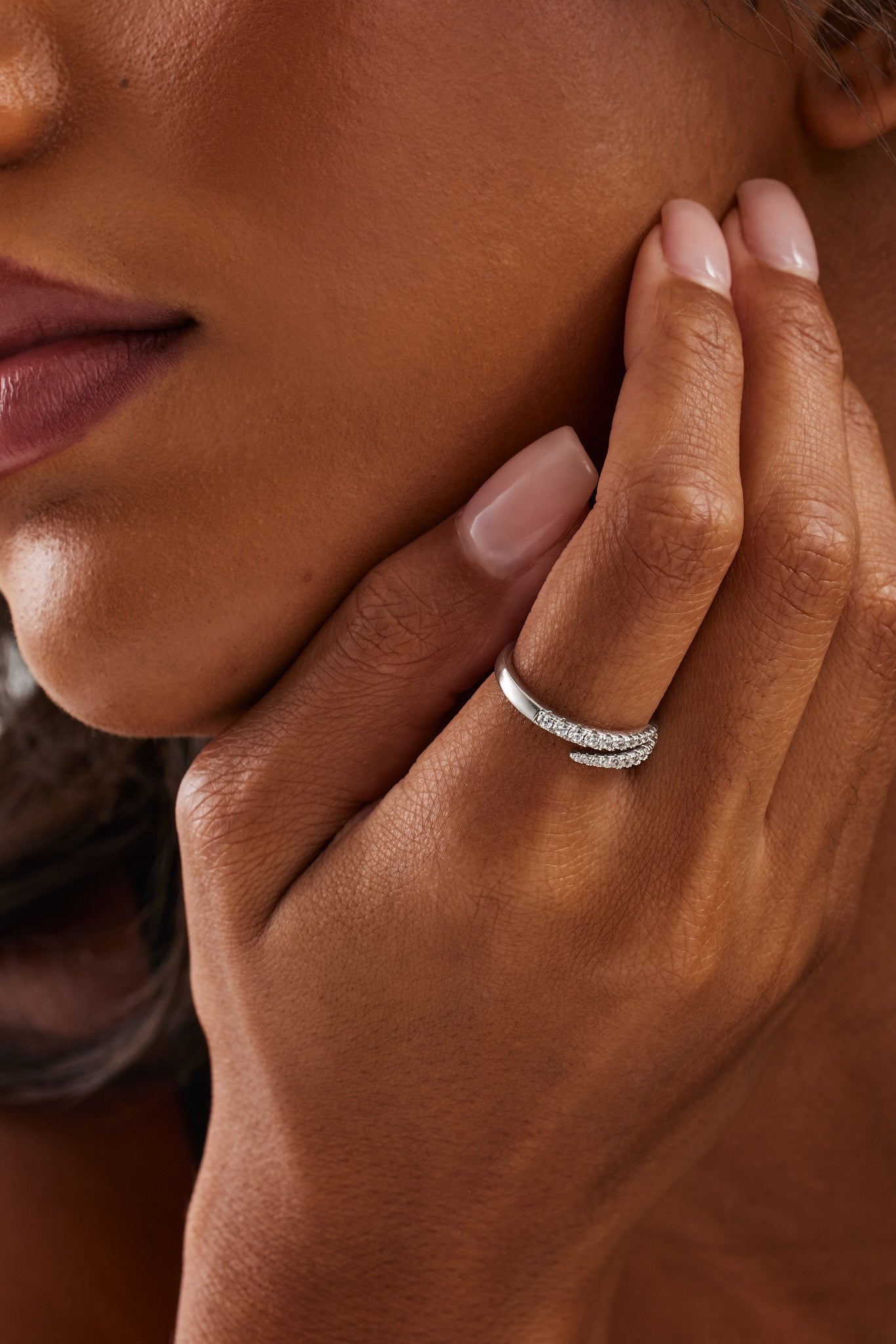 Iced CZ Wrap Ring - 7mm