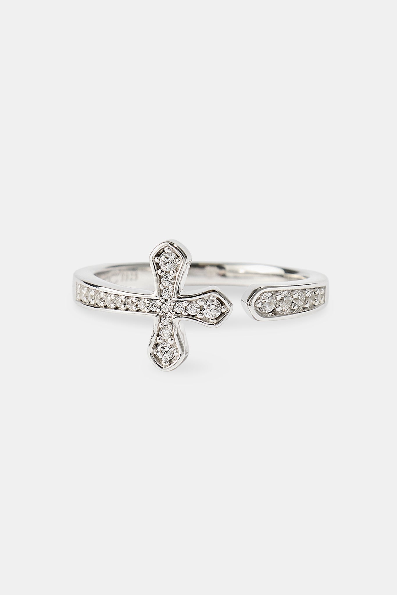 Iced Wrap Cross Ring - 2.5mm - White