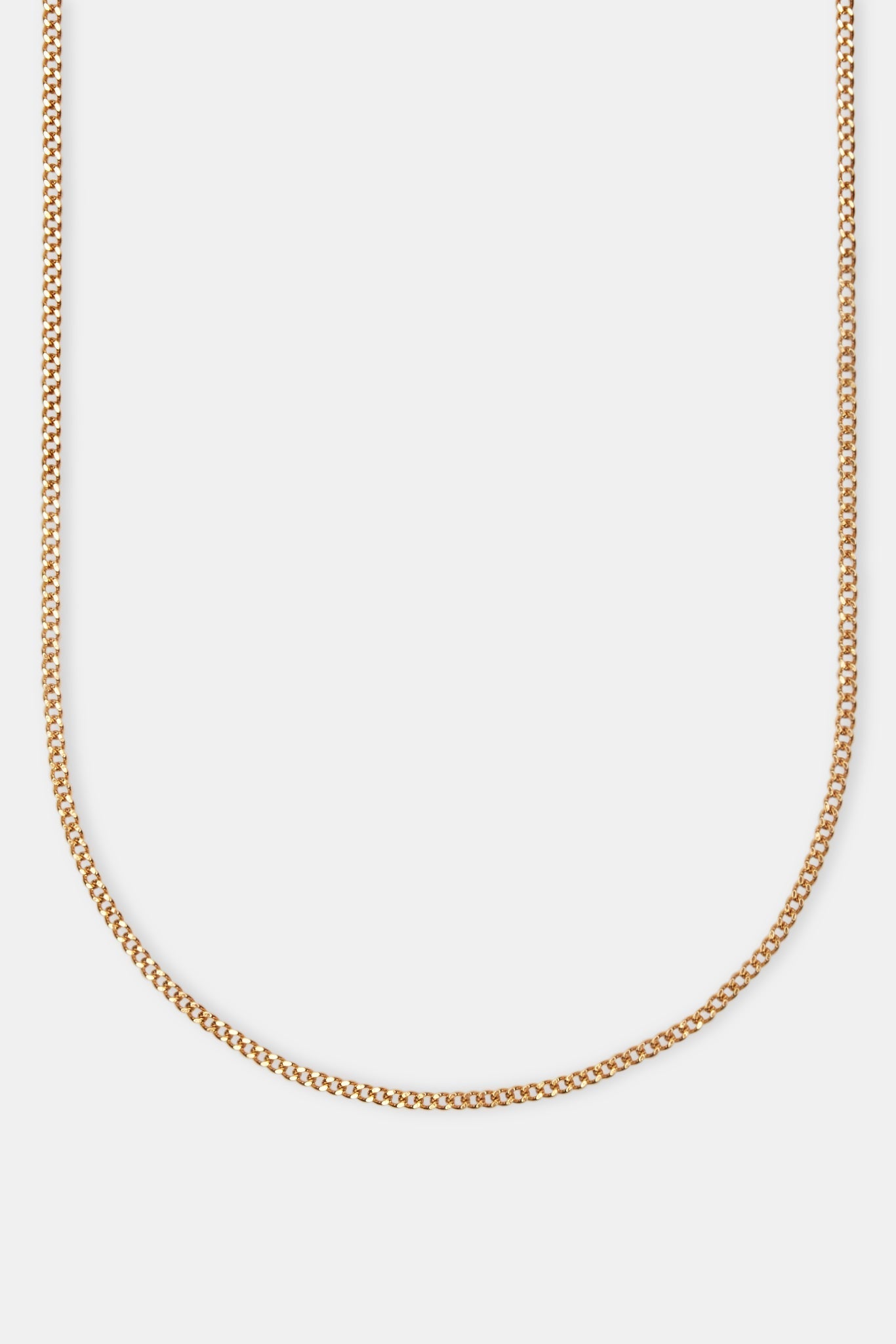 Womens 2.5mm Micro Cuban Chain - Gold