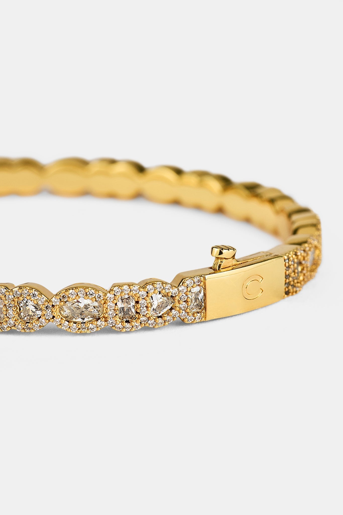 Iced Mixed Stone Tennis Bangle - 6mm