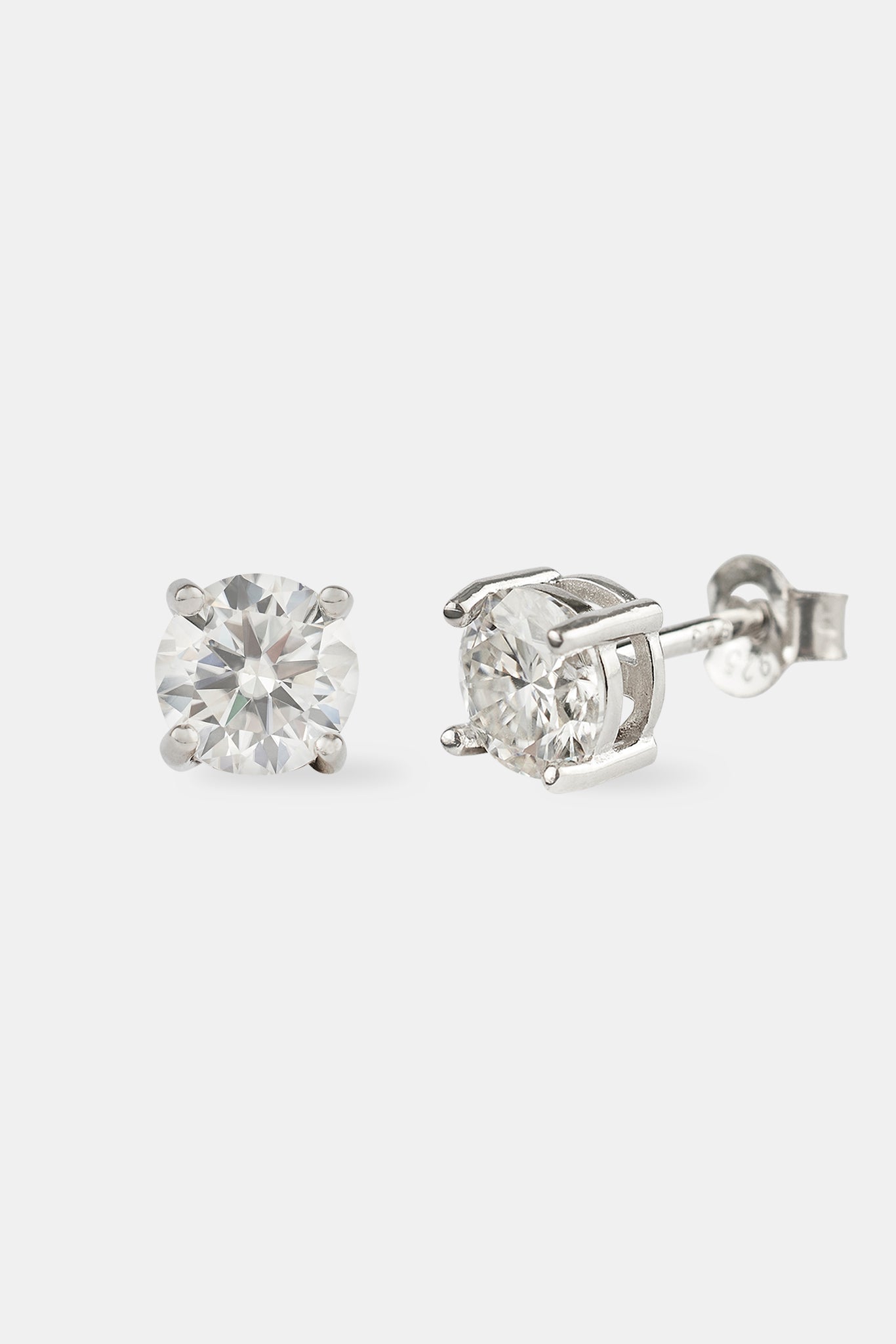 Moissanite 6mm 925 Stud Earrings