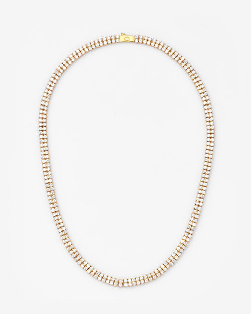 5mm Double Row Tennis Chain - Gold