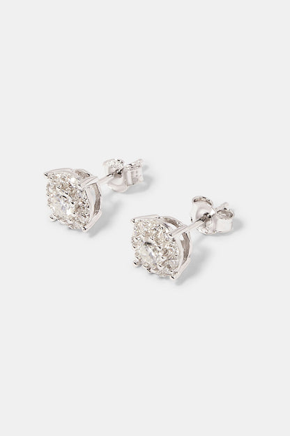 Moissanite Cluster Stud Earrings - 5.5mm