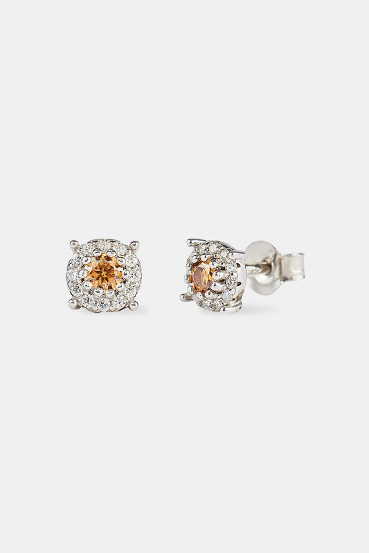 Champagne Moissanite Stud Earrings - 5.5mm
