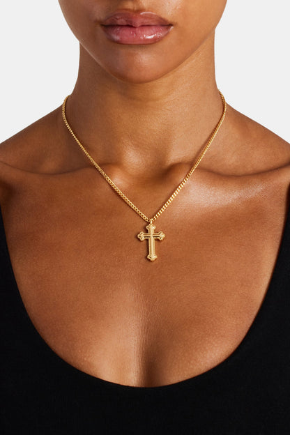 Polished Cross Necklace - 25mm