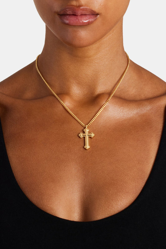 Polished Cross Necklace - 25mm