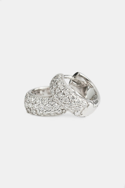 Moissanite Pave Huggie Earrings - 12mm
