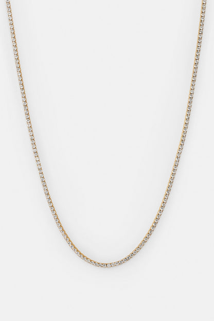 Womens 2.5mm Micro Tennis Chain - Gold