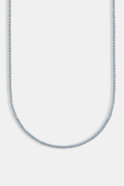 Light Blue Micro Tennis Chain - 2.5mm