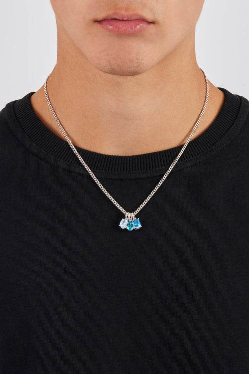 Blue Mixed Shape Gemstone Necklace - 10mm