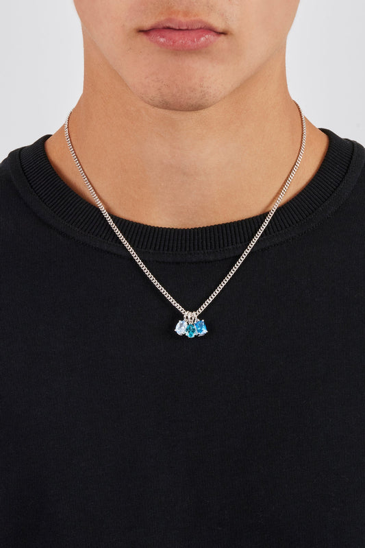 Blue Mixed Shape Gemstone Necklace - 10mm