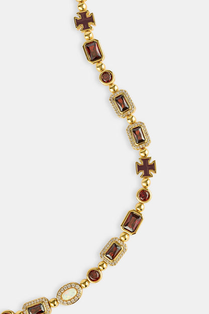 Burgundy Multi Gemstone Bracelet - 6mm