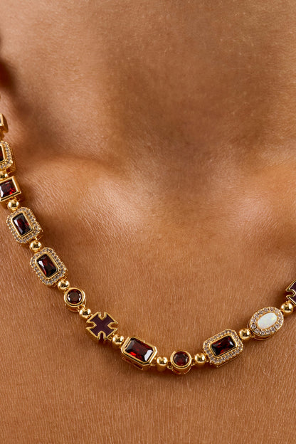 Burgundy Multi Gemstone Chain - 6mm